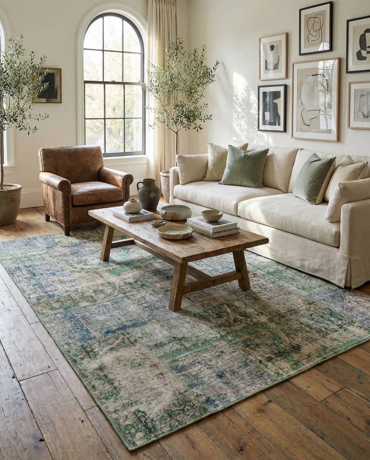 Detail image of 5' 8 x 7' 11 Hand Knotted Ultra Vintage Persian Wool Rug