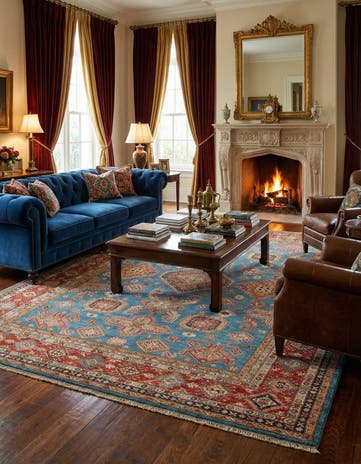 7' 10 x 9' 11 Kazak Wool Rug