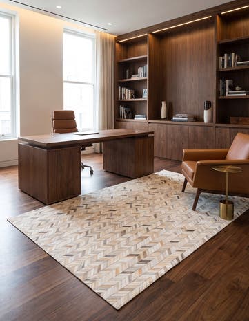 5' x 8' Cowhide Leather Rug
