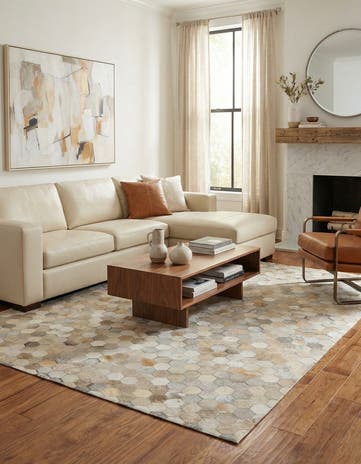 5' x 8' Cowhide Stocks Rug