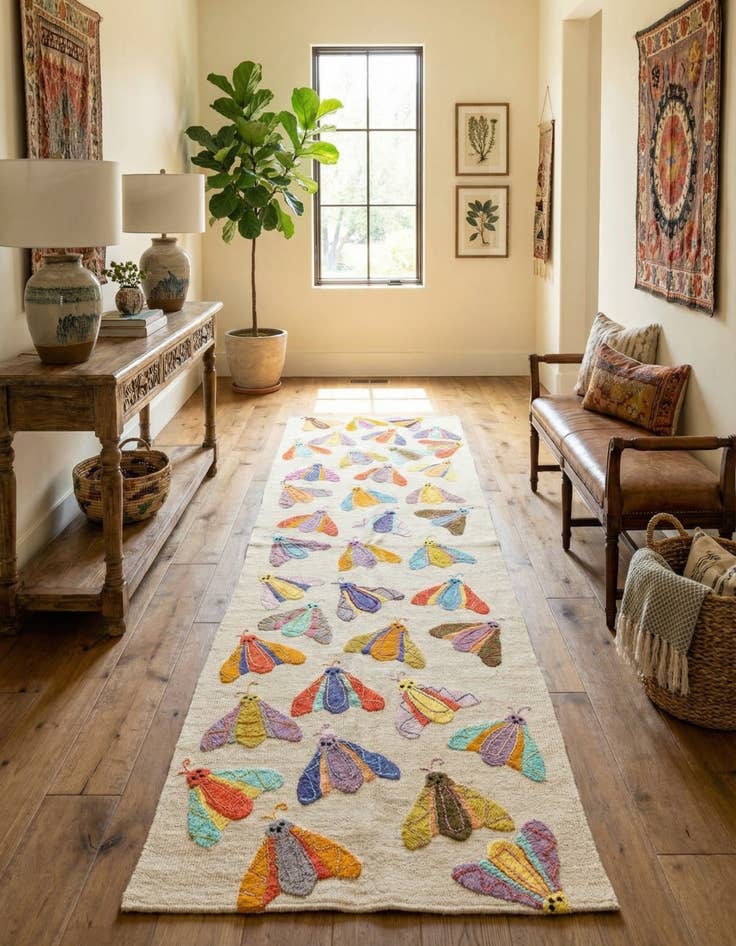 Detail image of 2' 6 x 7' 10  Hand Woven Kilim Suzani Wool Runner Rug