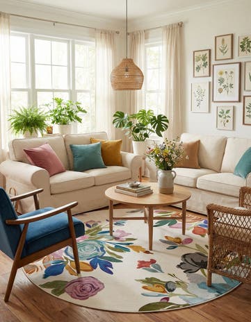 7' x 7' Blossom Round Rug
