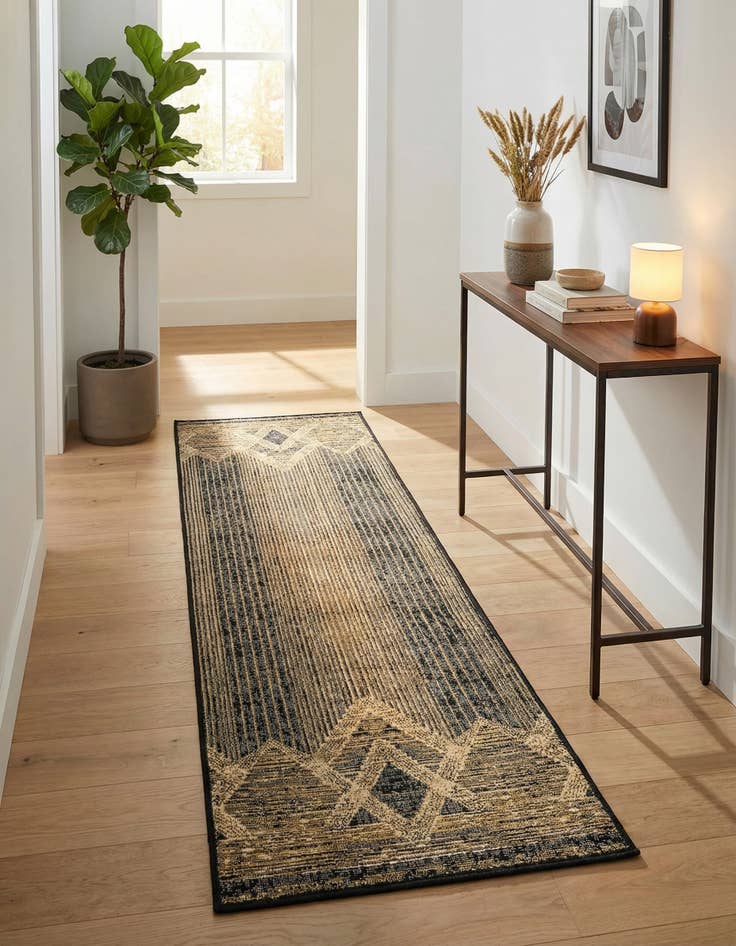 Detail image of 2' x 6' Easy-Clean Modern Indoor / Outdoor Runner Rug