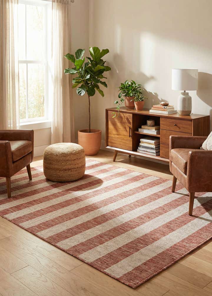 5' 3 x 8' Easy-Clean Ribbon Indoor / Outdoor Rug