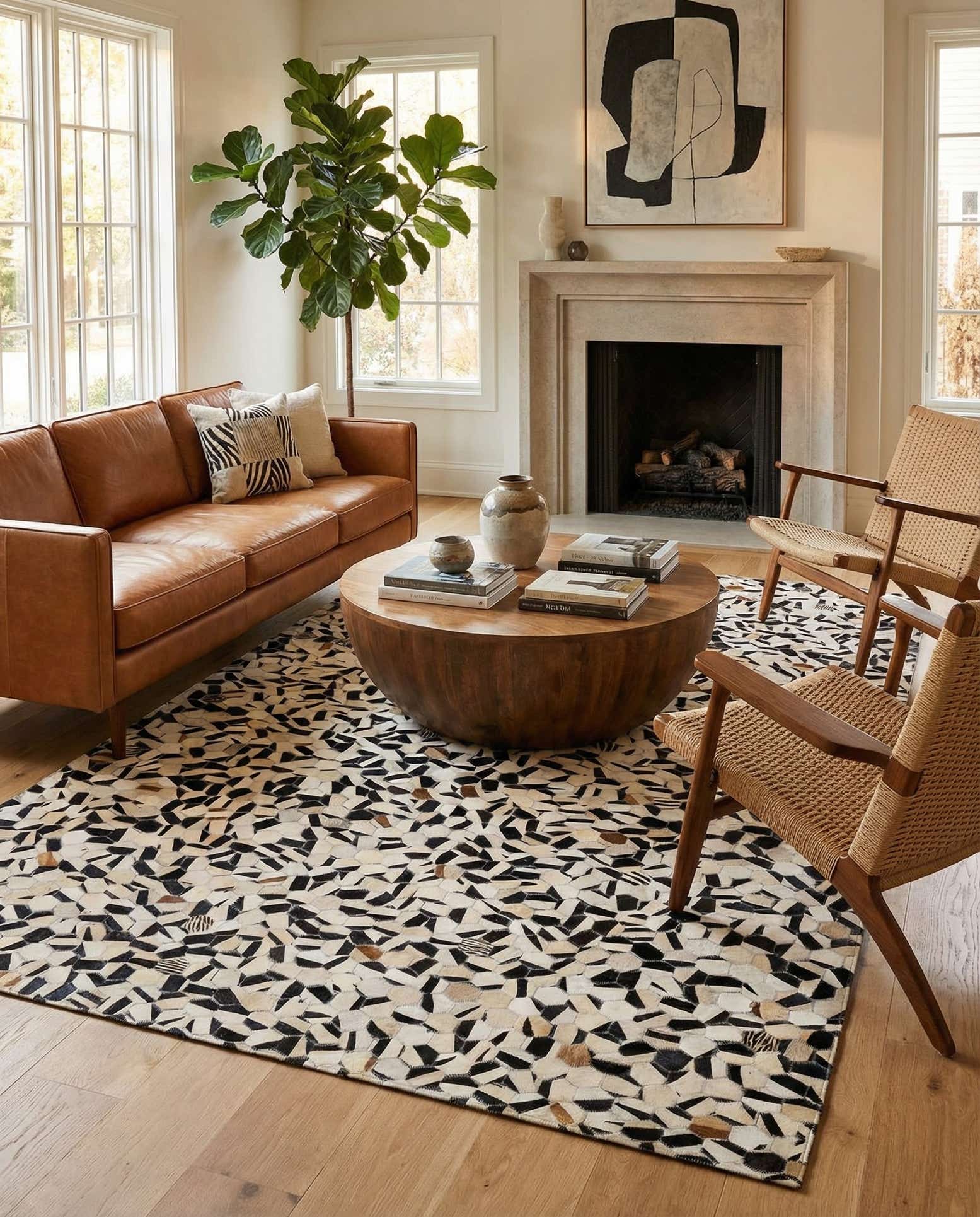5' x 8' Cowhide Stocks Rug