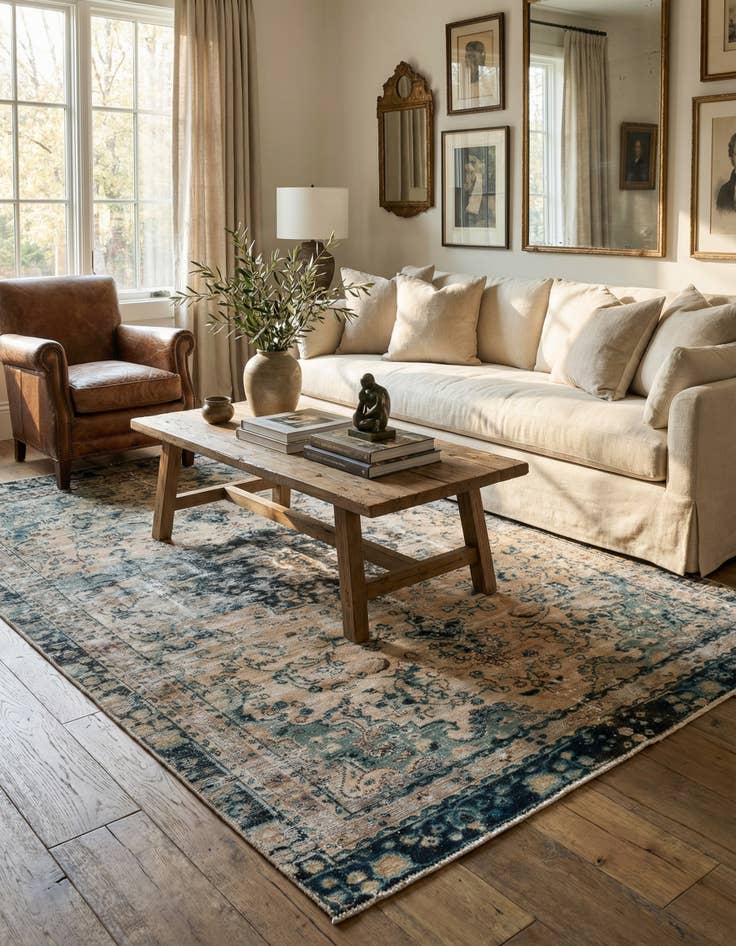 Detail image of 5' 7 x 8' 4  Hand Knotted Ultra Vintage Persian Wool Rug