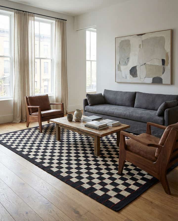 5' 9 x 7' 8 Hand Woven Kilim Modern Wool Rug