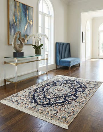 3' 7 x 5' 3 Hand Knotted Nain Rug