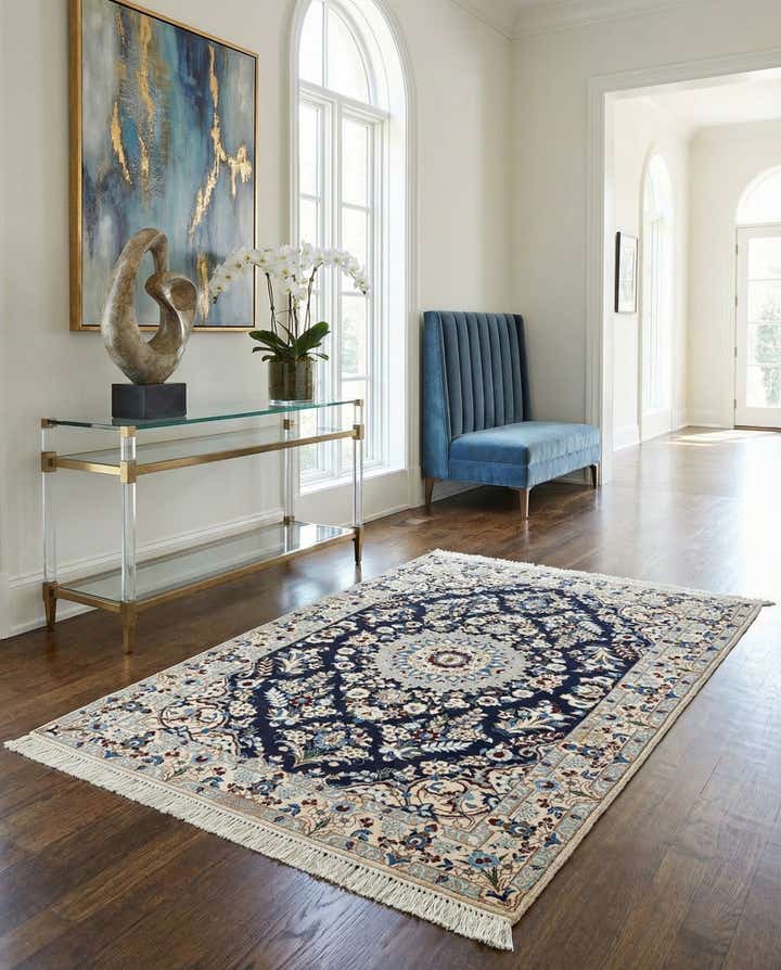 3' 7 x 5' 3 Hand Knotted Nain Rug