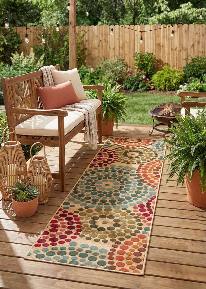 2' 7 x 10' Easy-Clean Modern Indoor / Outdoor Runner Rug
