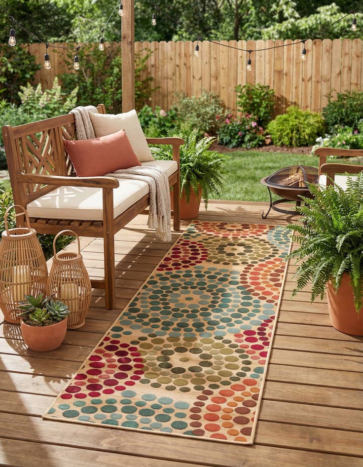 Detail image of 2' 7 x 10'  Washable Modern Indoor / Outdoor Runner Rug