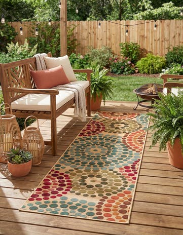 2' 7 x 10' Easy-Clean Modern Indoor / Outdoor Runner Rug