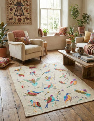 4' 2 x 5' 6 Hand Woven Kilim Suzani Wool Rug