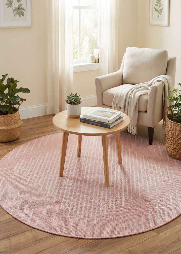 4' x 4' Easy-Clean Modern Indoor / Outdoor Round Rug