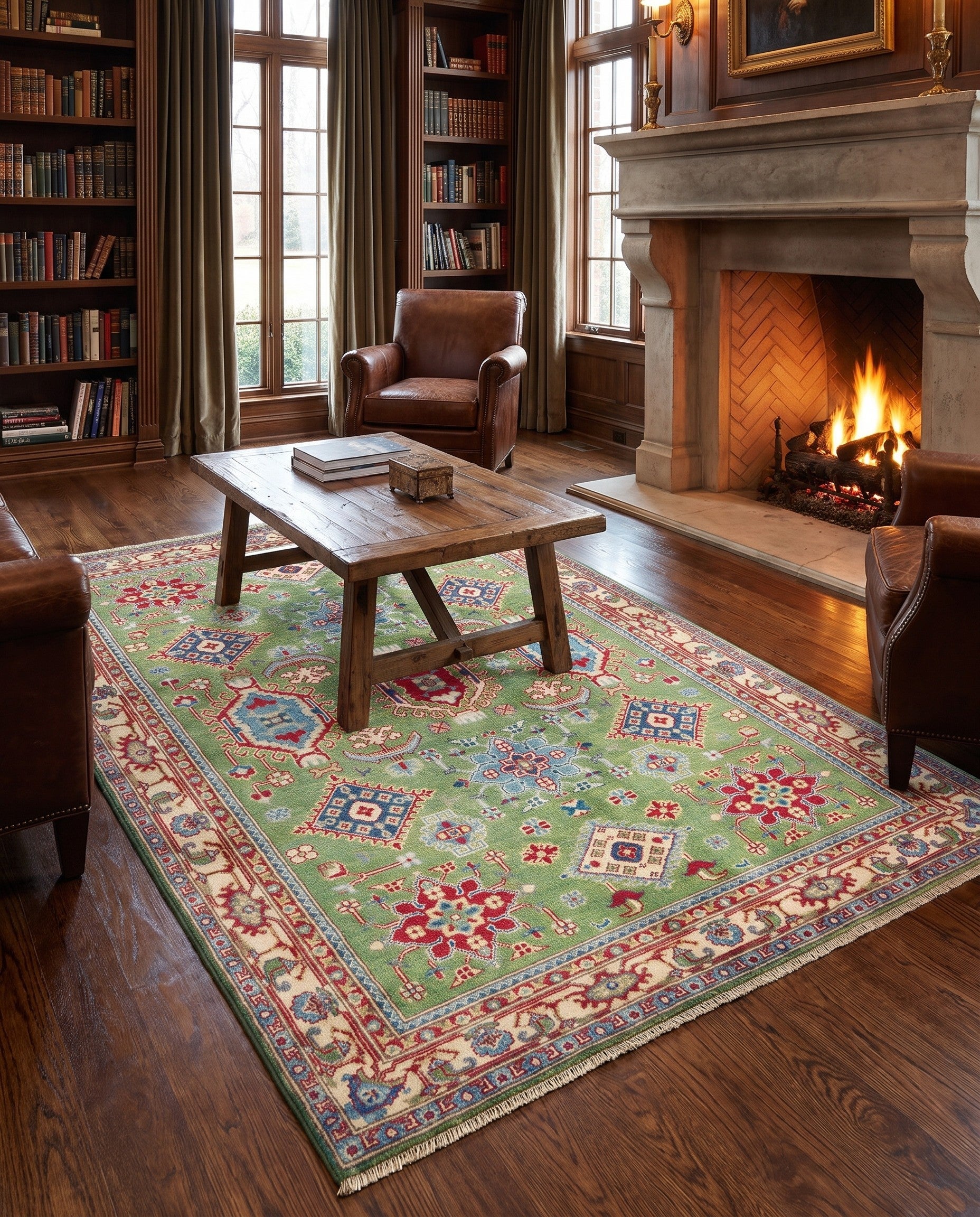 155cm x 230cm Hand Knotted Kazak Rug