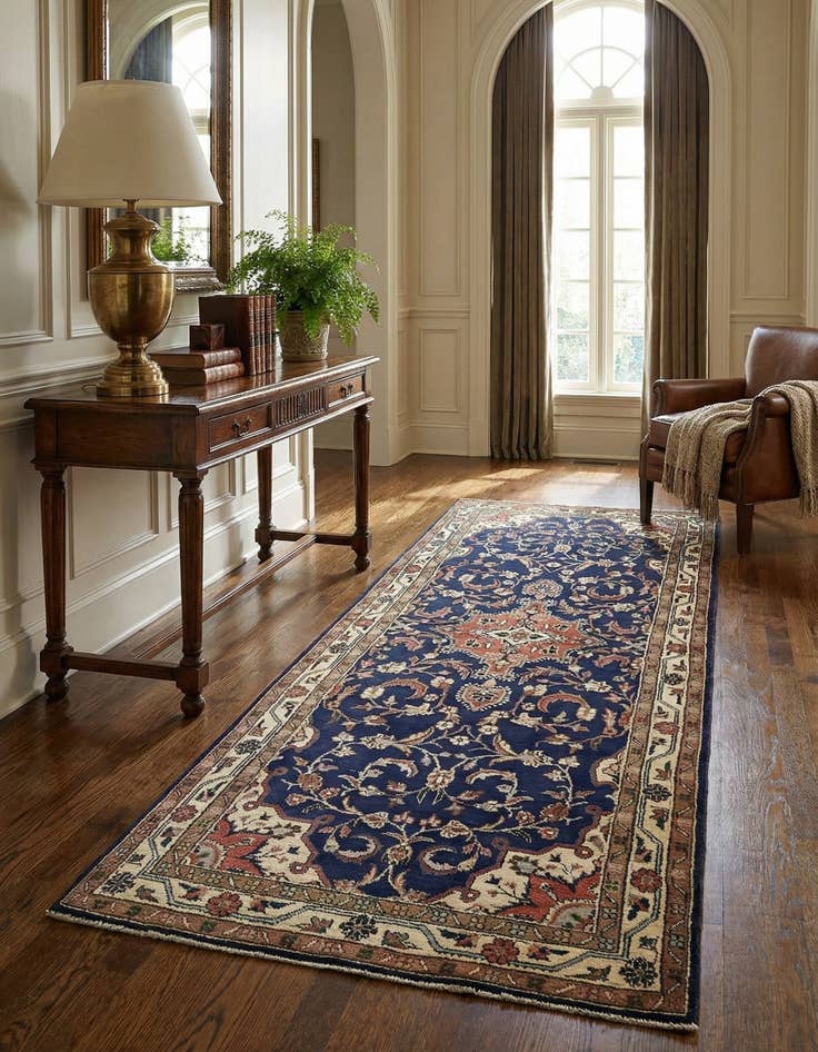 Detail image of  3' 9 x 10' 3  Hand Knotted Khamseh Persian Wool Runner Rug