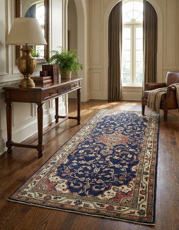 3' 9 x 10' 3 Hand Knotted Khamseh Persian Wool Runner Rug