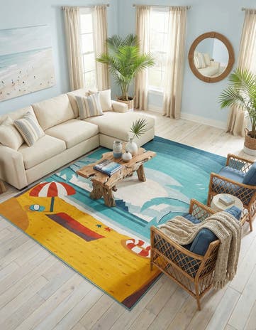 10' x 14' Easy-Clean Coastal Indoor / Outdoor Rug