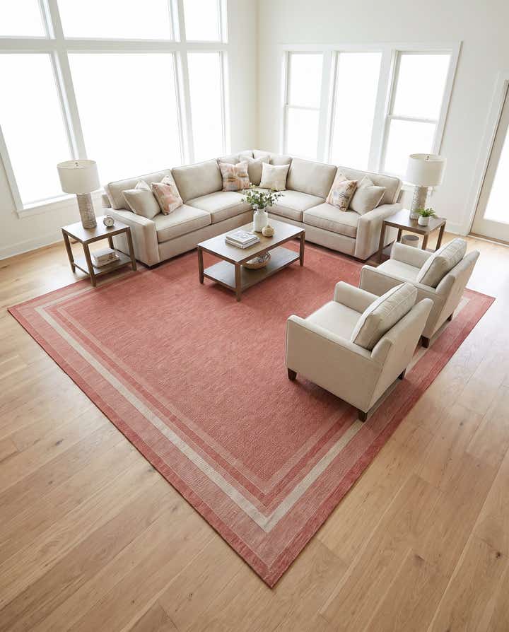13' x 13' Easy-Clean Border Indoor / Outdoor Square Rug