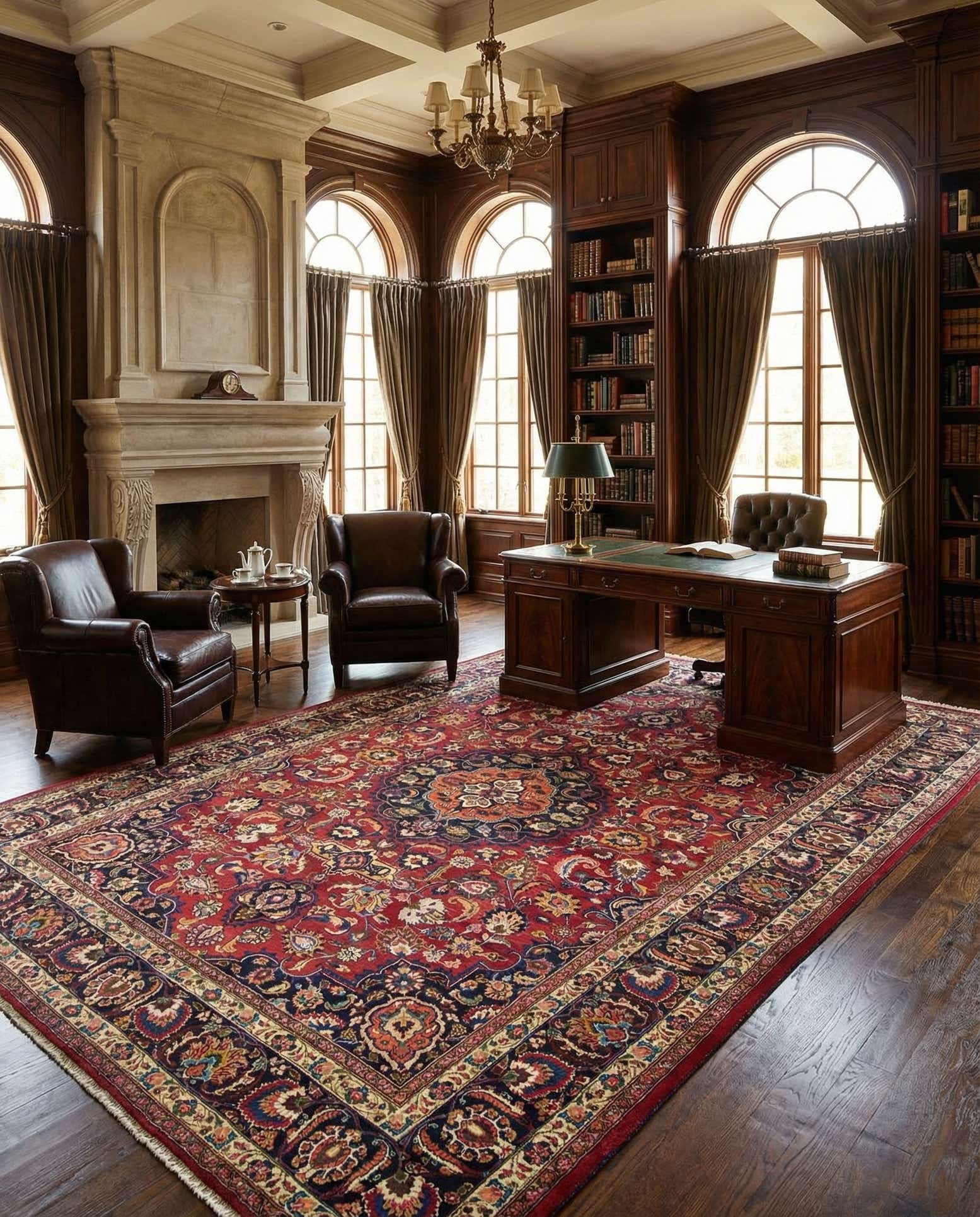 8' 4 x 11' 10 Hand Knotted Mashad Persian Wool Rug