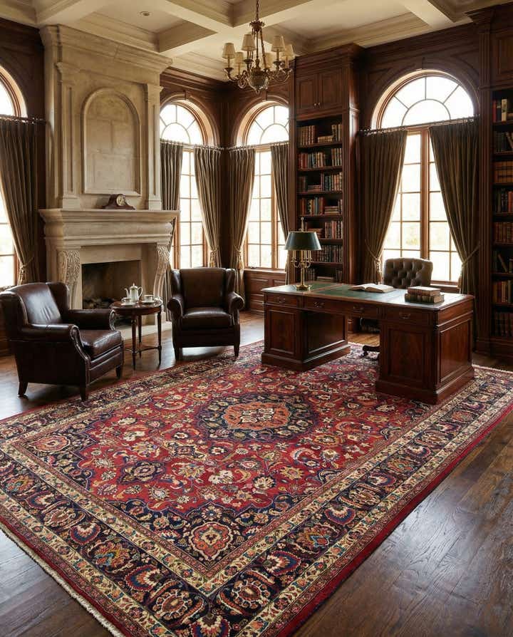 8' 4 x 11' 10 Hand Knotted Mashad Persian Wool Rug