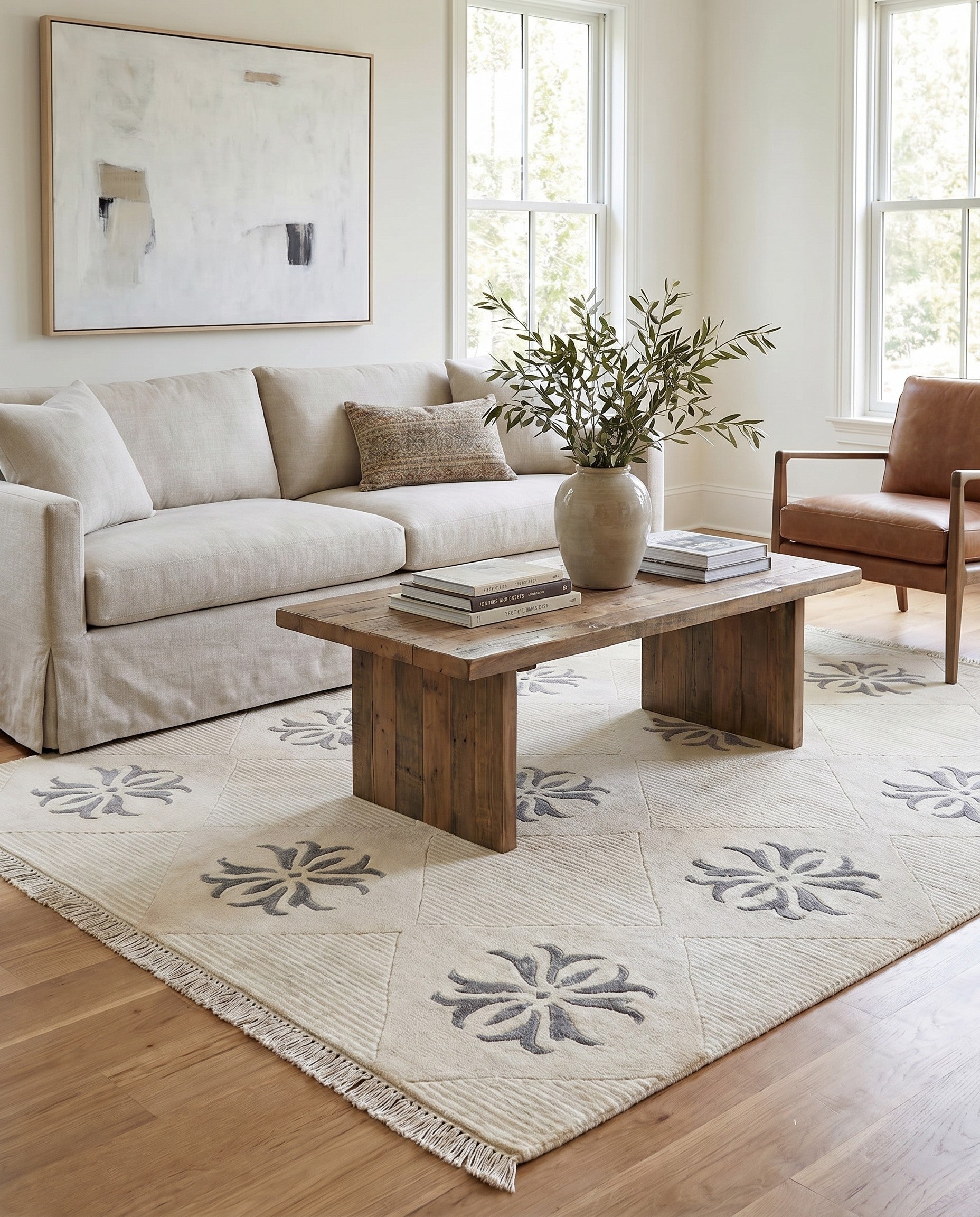 4' 7 x 6' 7 Hand Knotted Darya Wool Rug