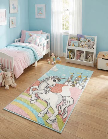 2' 2 x 4' Unicorn Whimsy Kids Runner Rug