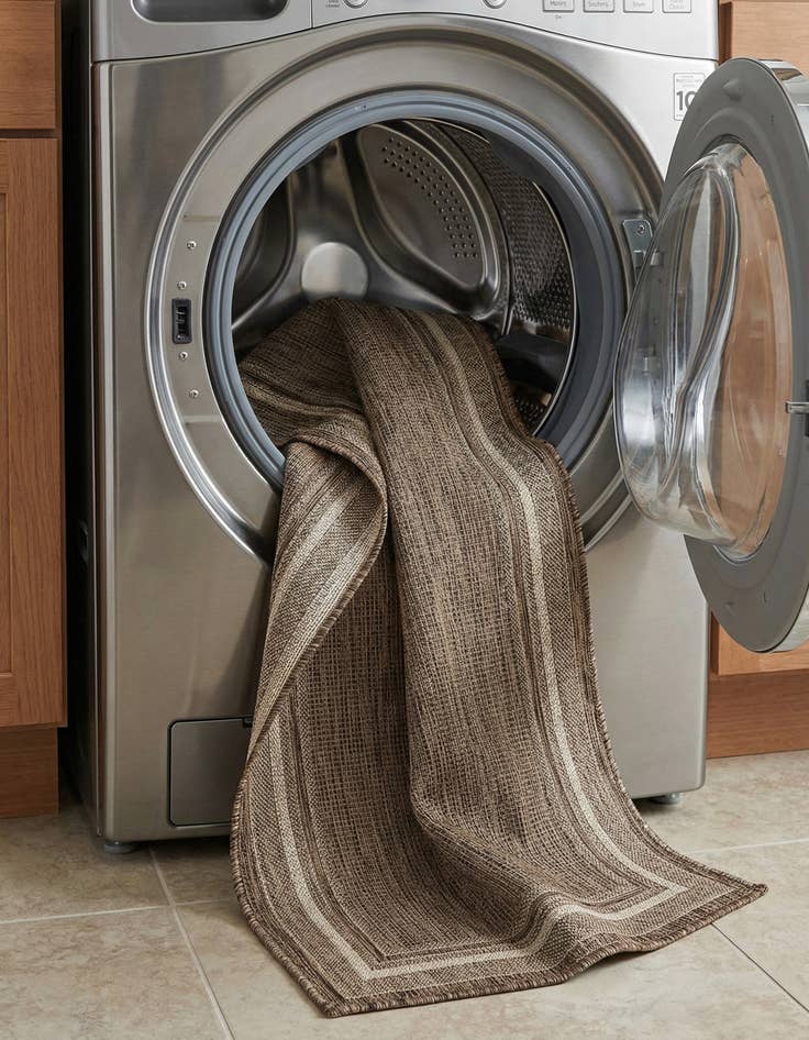 Detail image of 2' 7 x 10'  Washable Border Indoor / Outdoor Runner Rug