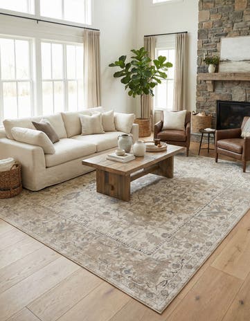 Ivory Oregon Square Rug