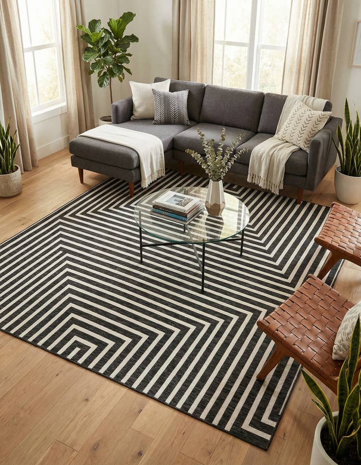 Detail image of  10' x 10'  Washable Modern Indoor / Outdoor Square Rug