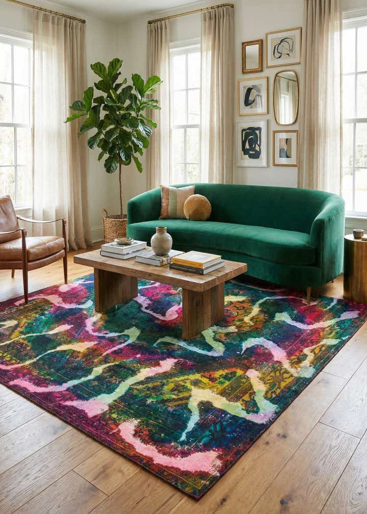 6' 6 x 6' 10 Hand Knotted Ultra Vintage Persian Wool Square Rug