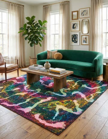 6' 6 x 6' 10 Hand Knotted Ultra Vintage Persian Wool Square Rug