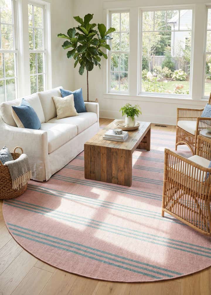 10' 8 x 10' 8 Easy-Clean Jill Zarin Anguilla Indoor / Outdoor Round Rug
