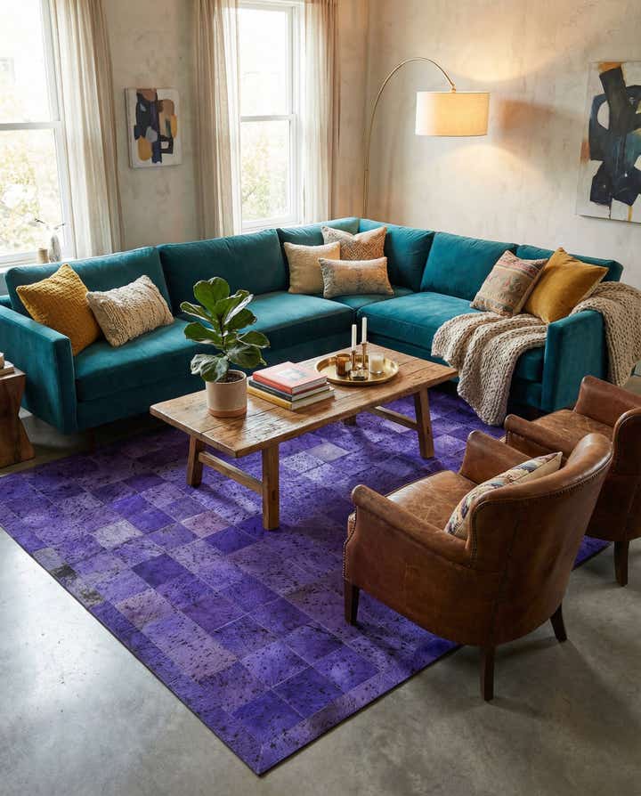 5' x 7' 10 Cowhide - Patchwork Rug