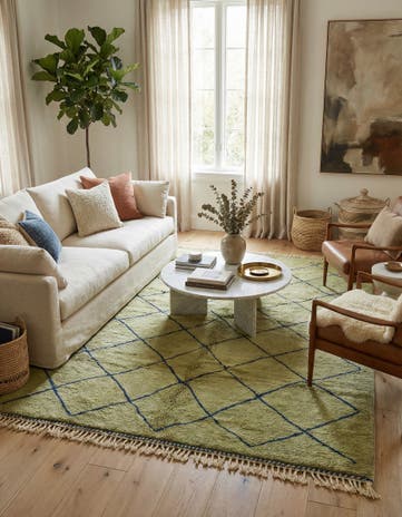 6' 2 x 10' 8 Hand Knotted Moroccan Wool Rug
