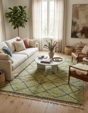 6' 2 x 10' 8 Hand Knotted Moroccan Wool Rug