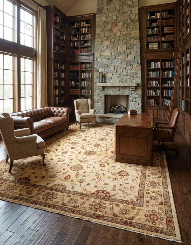 Detail image of  12' 1 x 17' 8  Hand Knotted Peshawar Ziegler Rug