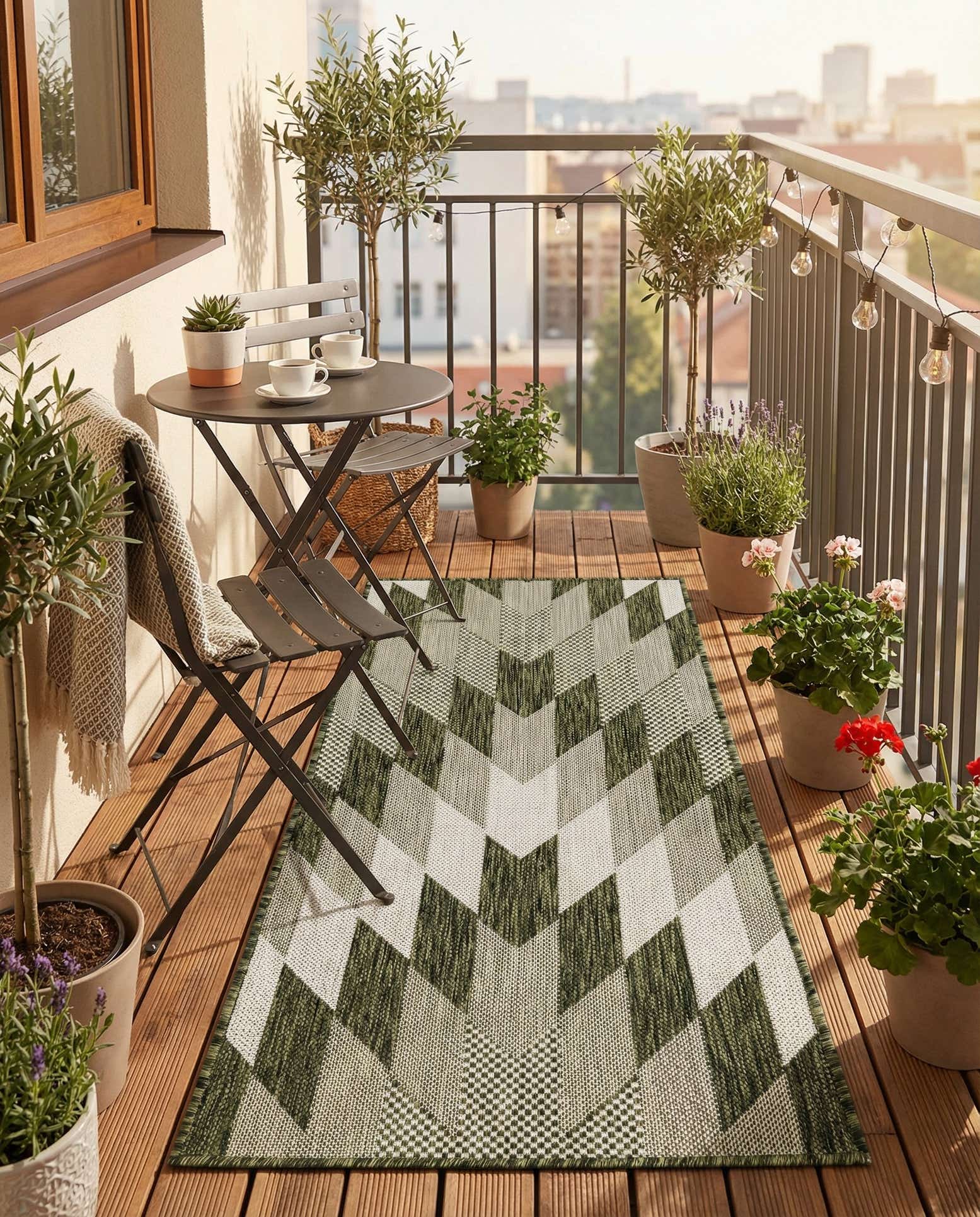 2' x 4' Easy-Clean Modern Indoor / Outdoor Runner Rug