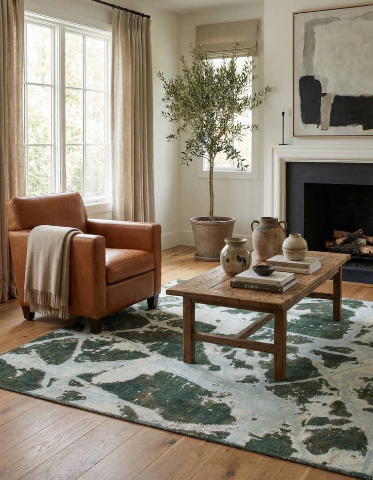 Detail image of 3' 9 x 3' 10  Hand Knotted Ultra Vintage Persian Wool Square Rug