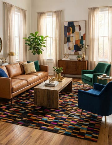 4' 11 x 8' Cowhide - Patchwork Rug