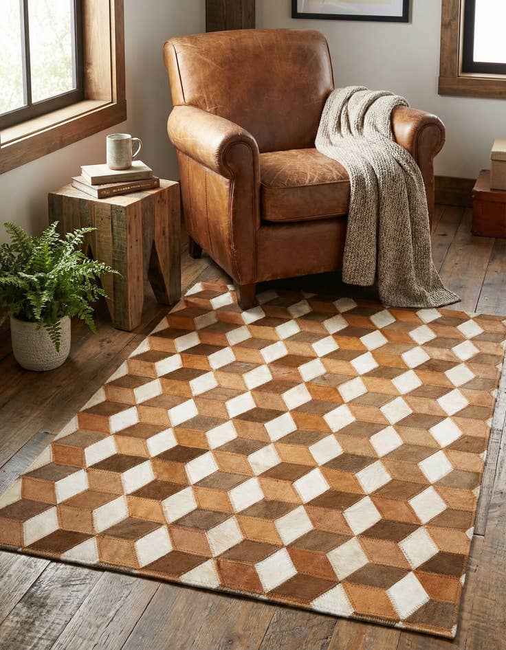 Detail image of 2' x 3' Cowhide Leather Rug