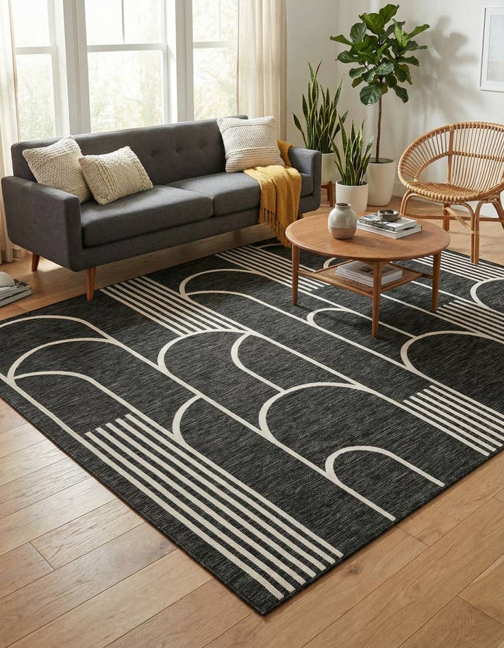 Detail image of  7' 10 x 10'  Washable Modern Indoor / Outdoor Rug