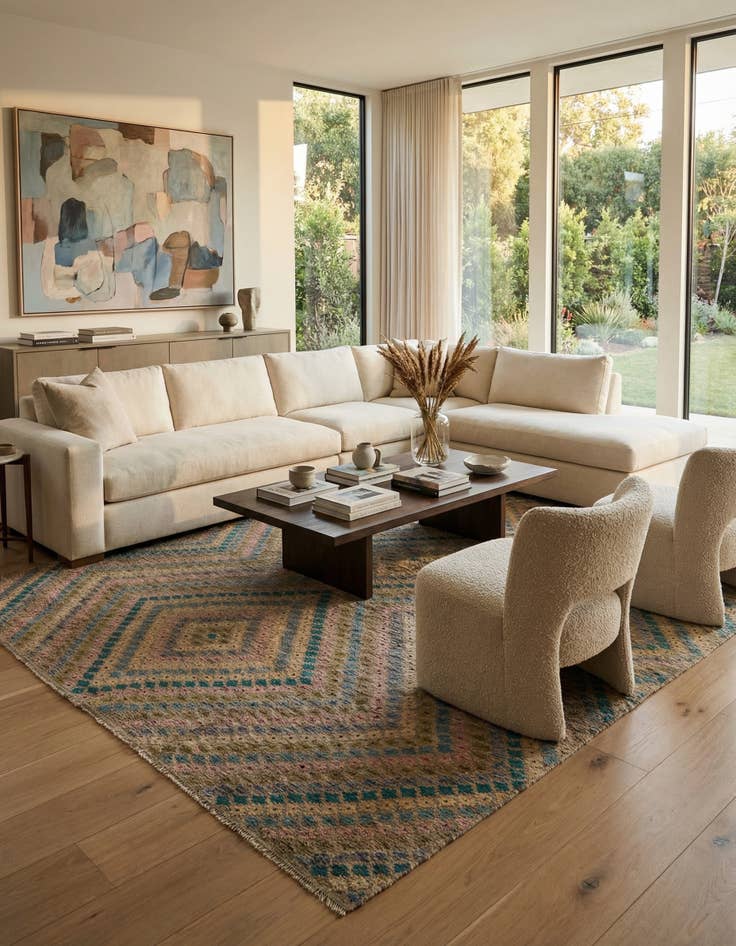 Detail image of 10' 4 x 13'  Hand Woven Kilim Modern Wool Rug