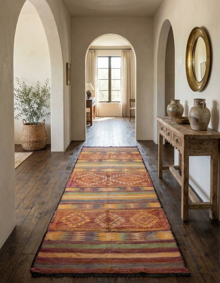 Detail image of 5' 9 x 17' 3  Hand Knotted Moroccan Wool Runner Rug