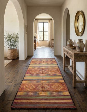 5' 9 x 17' 3 Hand Knotted Moroccan Wool Runner Rug