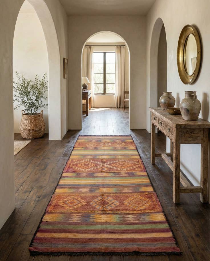 Detail image of 5' 9 x 17' 3 Hand Knotted Moroccan Wool Runner Rug