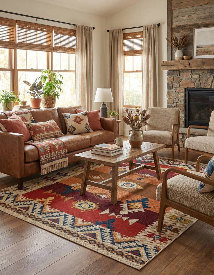 Detail image of  7' 10 x 10'  Washable Baja Indoor / Outdoor Rug