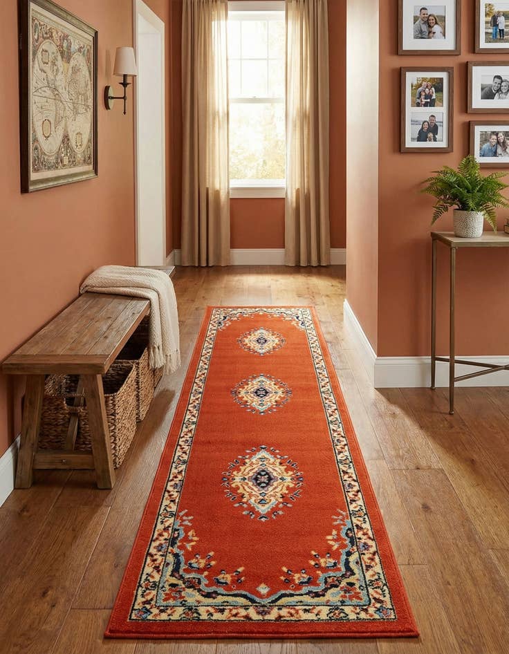 Detail image of 2' x 8' 2 Mashad Design Runner Rug