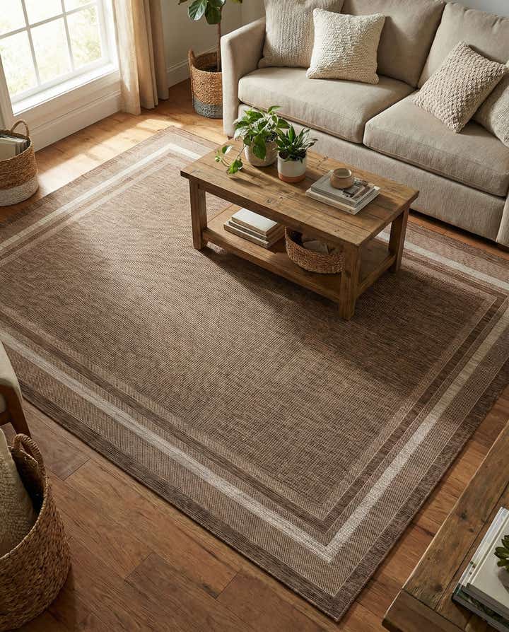 7' x 10' Easy-Clean Border Indoor / Outdoor Rug