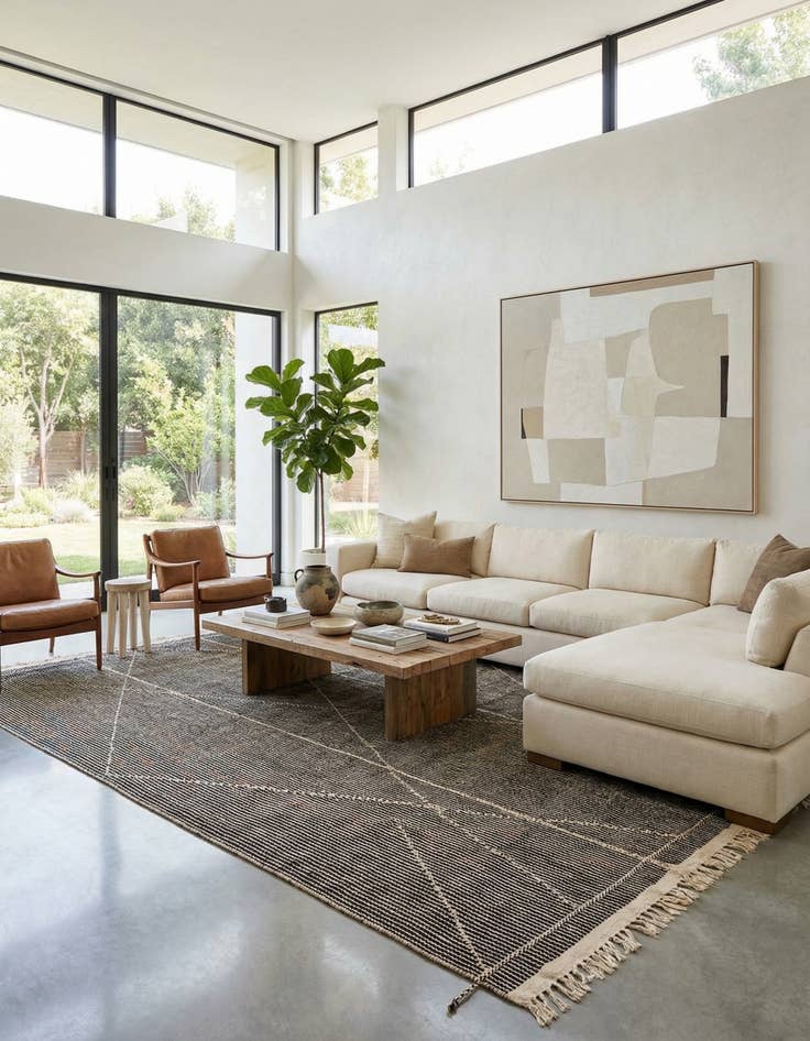 Detail image of 9' 7 x 15'  Hand Woven Kilim Modern Wool Rug